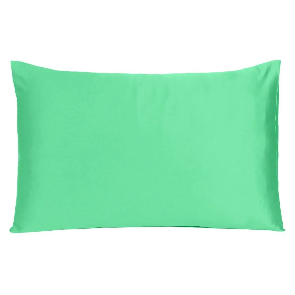 Oussum Decorative Luxury Standard Bedding Satin Silky Pillow Cases Set of 2